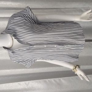Banana Republic Blue and White Striped Button Down Shirt